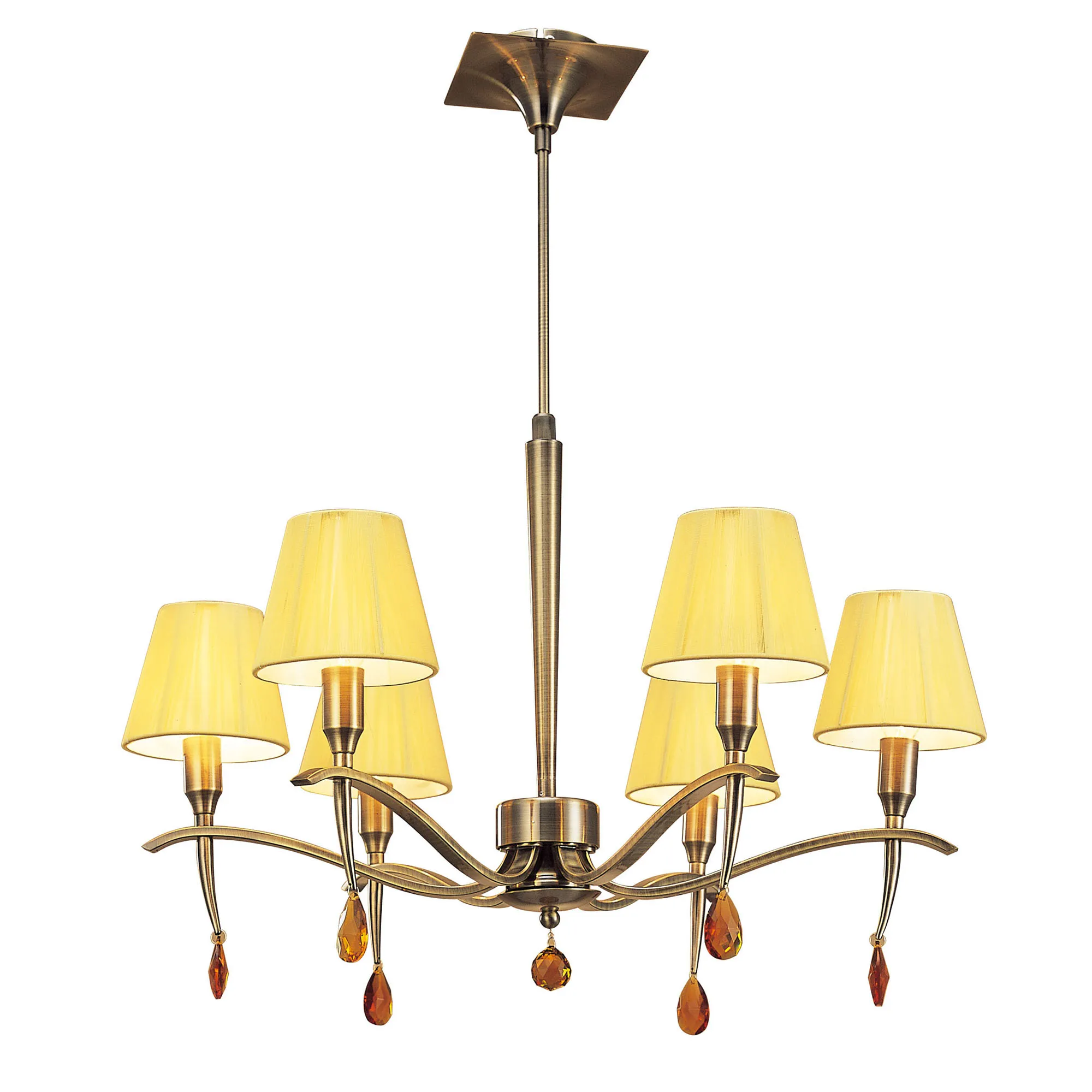 Siena AB Crystal Ceiling Lights Mantra Shaded Crystal Fittings